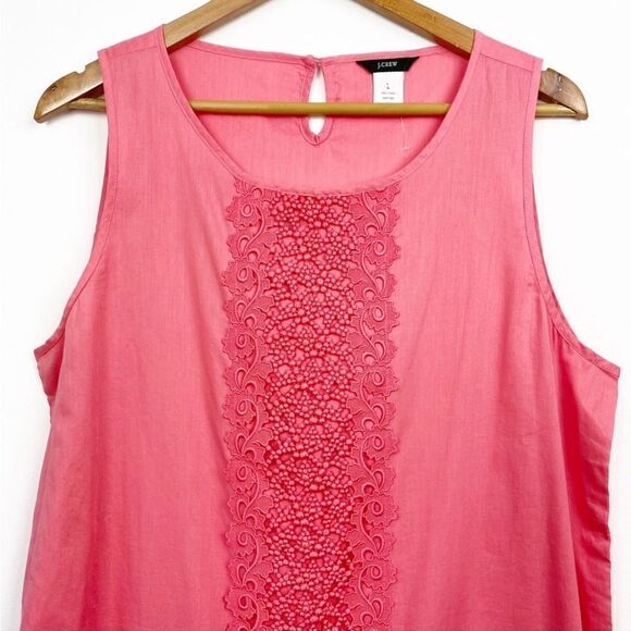 J. Crew Pink Coral Garden Lace Sleeveless
Shift Dress - Picture 2 of 16